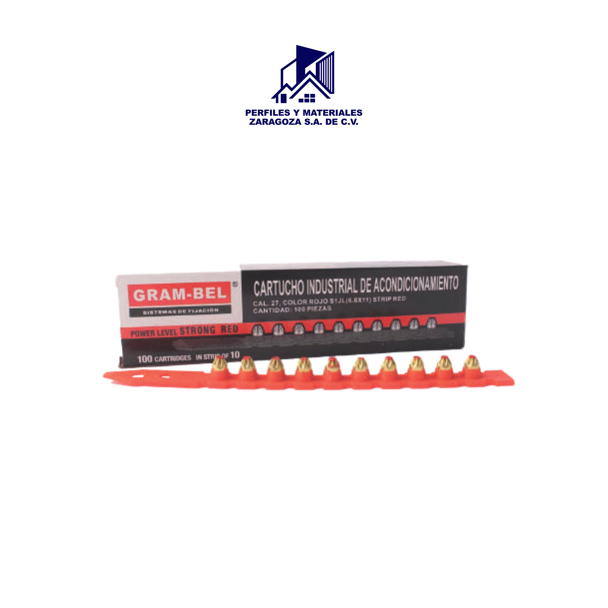 CARTUCHO DE FIJACION INDUSTRIAL CAL 27 DE CARRILLERA