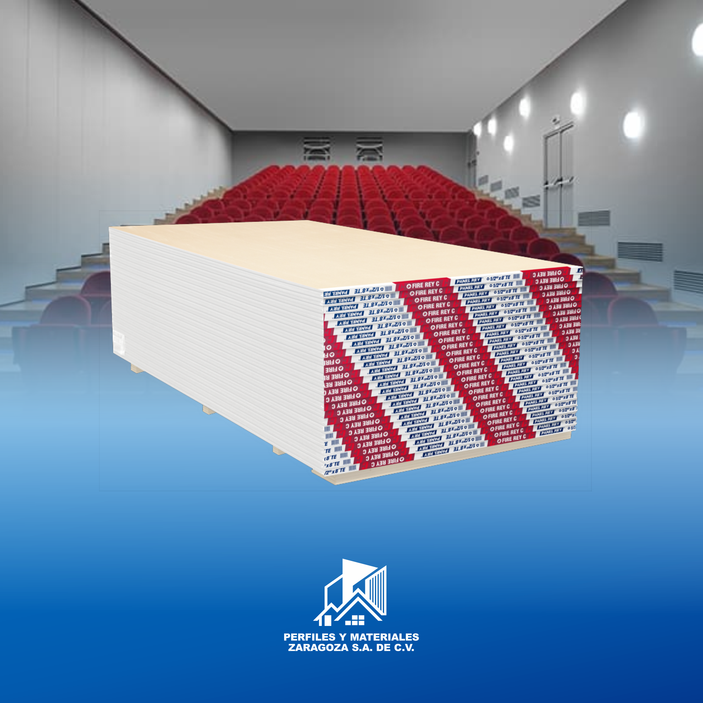 TABLAROCA DE PANEL REY ANTI FUEGO 1.22 X 2.44 12mm